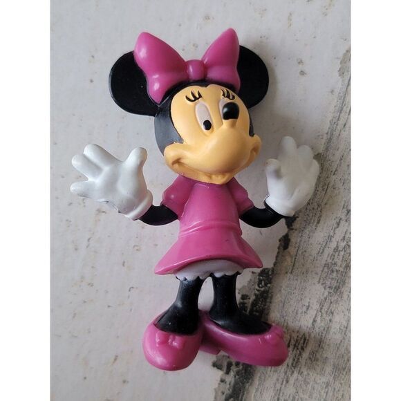 Minnie Mouse Disney pink mini toy figure happy bow - Picture 2 of 4